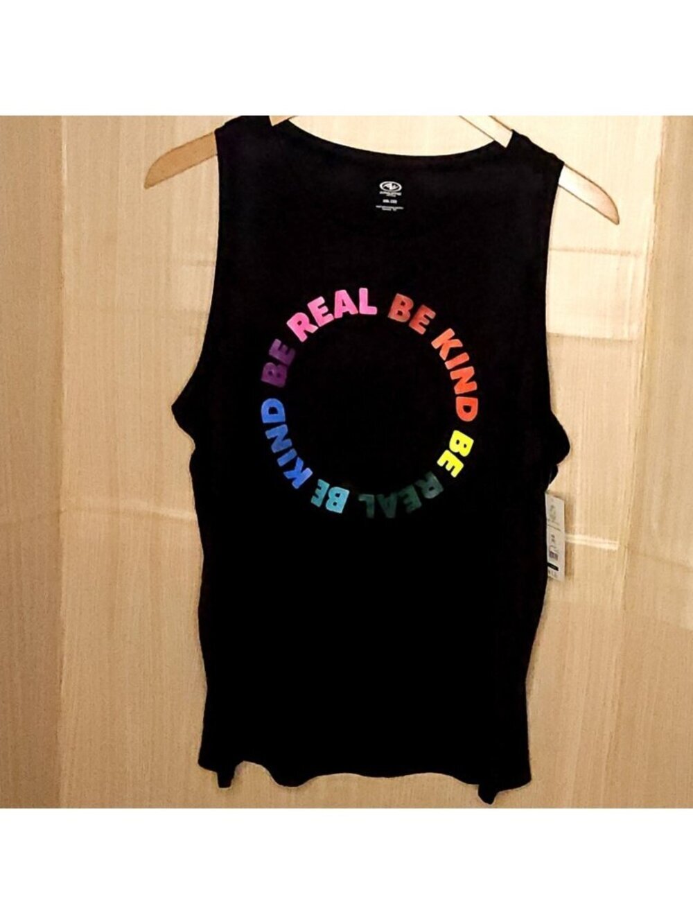 Athletic Works Womens Black New Soft Pride Be Kind Sleeveless Tank Top XXL